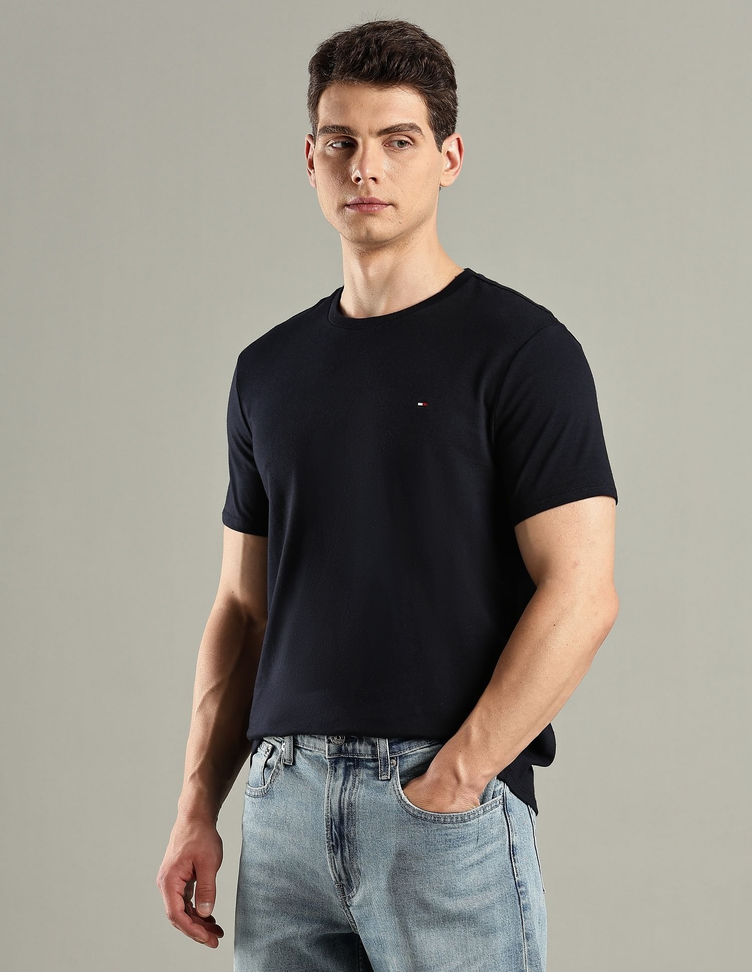Tommy Hilfiger Solid Regular-Fit Cotton T-Shirt