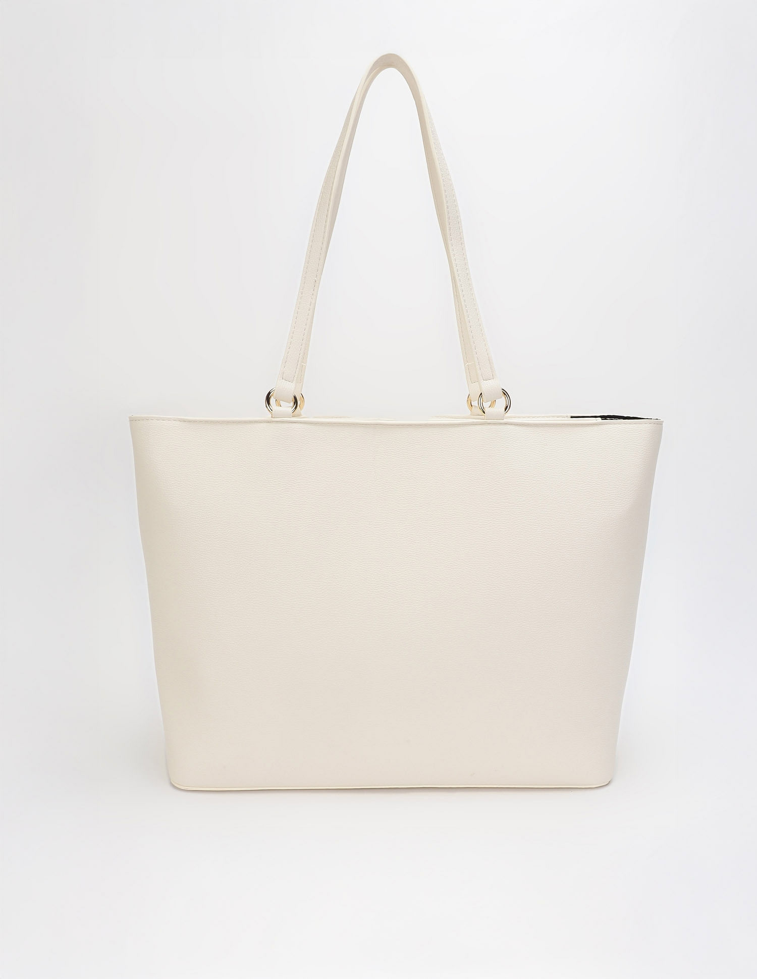 Tommy Hilfiger Striped Beige Pu Tote Bag