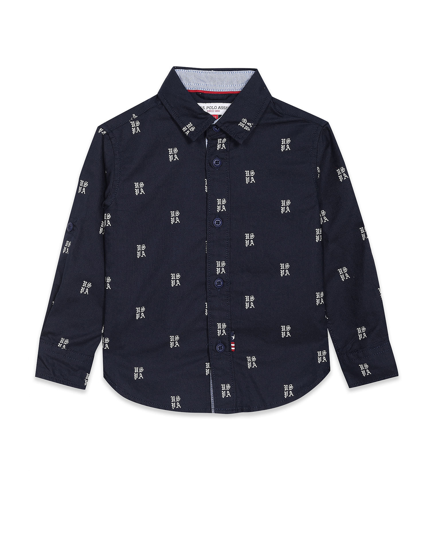 U.S. Polo Assn. Kids Boys All Over Print Pure Cotton Shirt