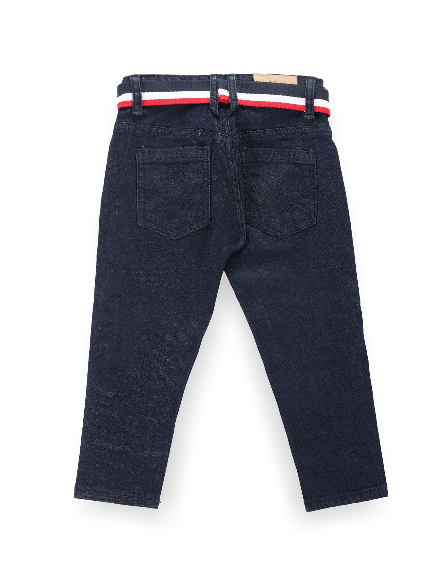 U.S. Polo Assn. Kids Boys Slim Fit Striped Belt Jeans