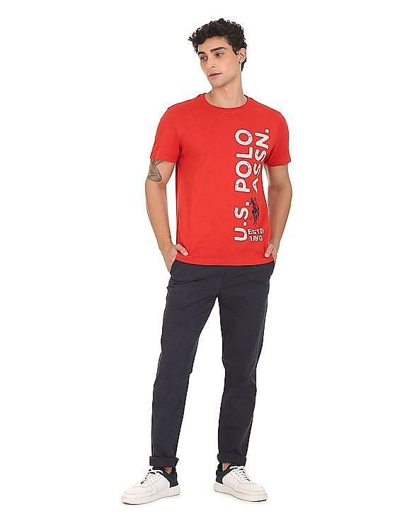 U.S. Polo Assn. Denim Co. Crew Neck Cotton Brand Print T-Shirt
