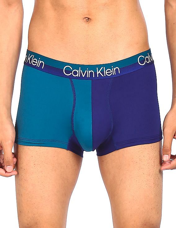 Swim Trunks SIZE M Calvin Klein Men's Atlantis Blue Striped Ombre Draw  String