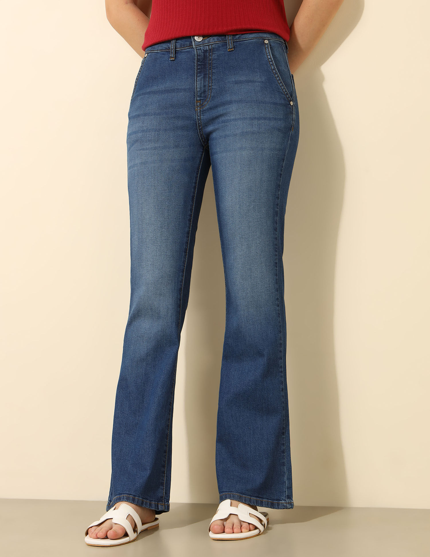 U.S. Polo Assn. Women Mid Rise Bootcut Jeans