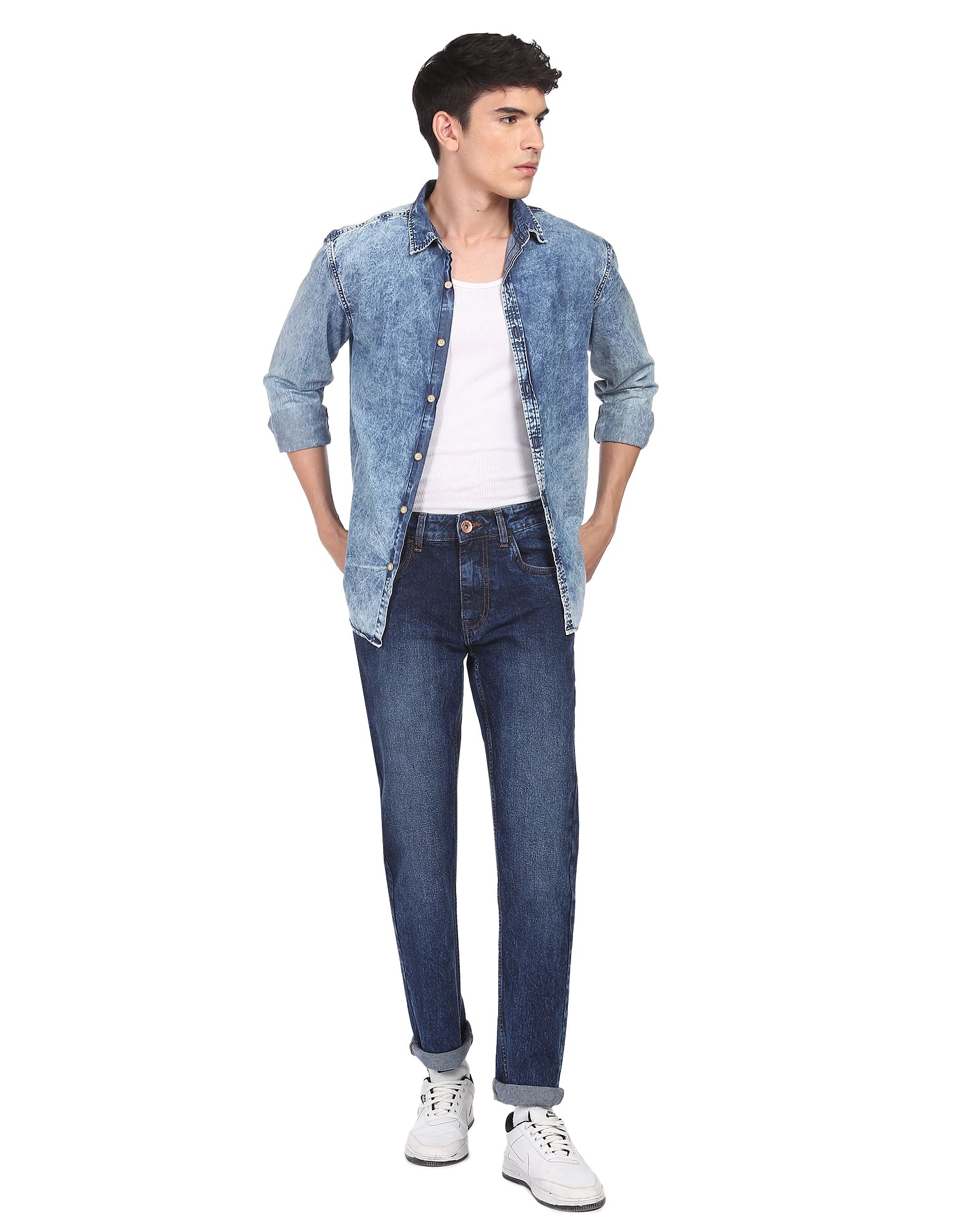 Flying Machine Stone Wash Michael Slim Tapered Fit Jeans