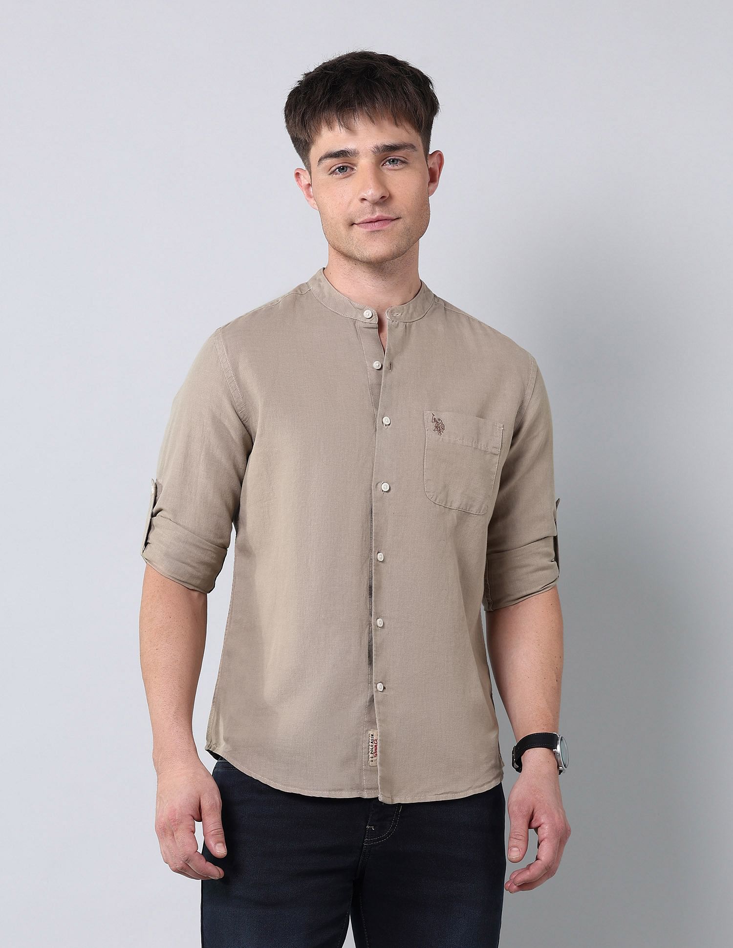 U.S. Polo Assn. Denim Co. Solid Regular Fit Poplin Shirt
