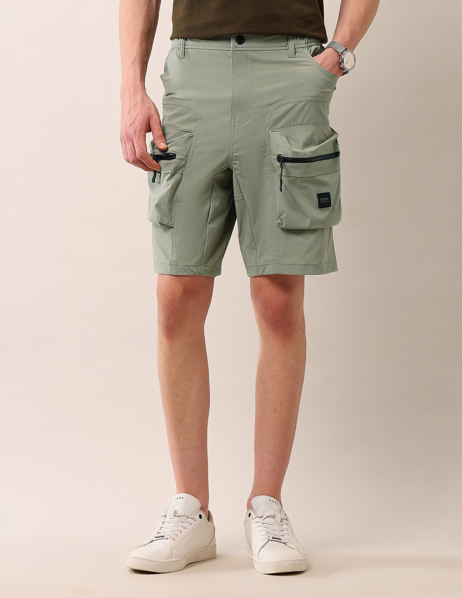 U.S. Polo Assn. Denim Co. Regular Fit Solid Cargo Shorts