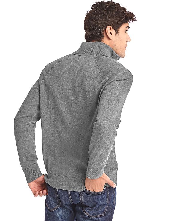 Buy GAP Men Men Grey Half Zip Mock Neck Sweater - NNNOW.com