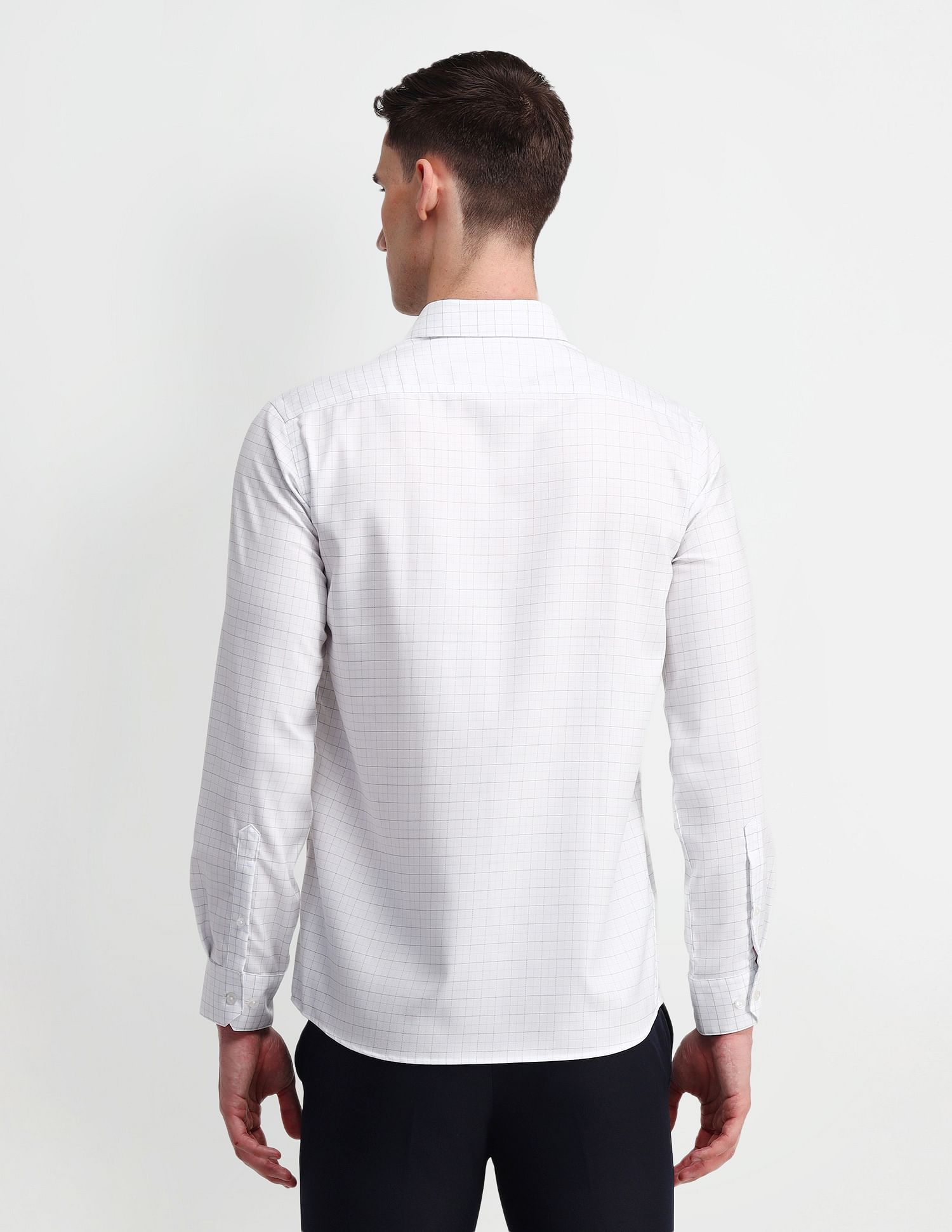 Arrow Grid Tattersall Checks Cotton Shirt