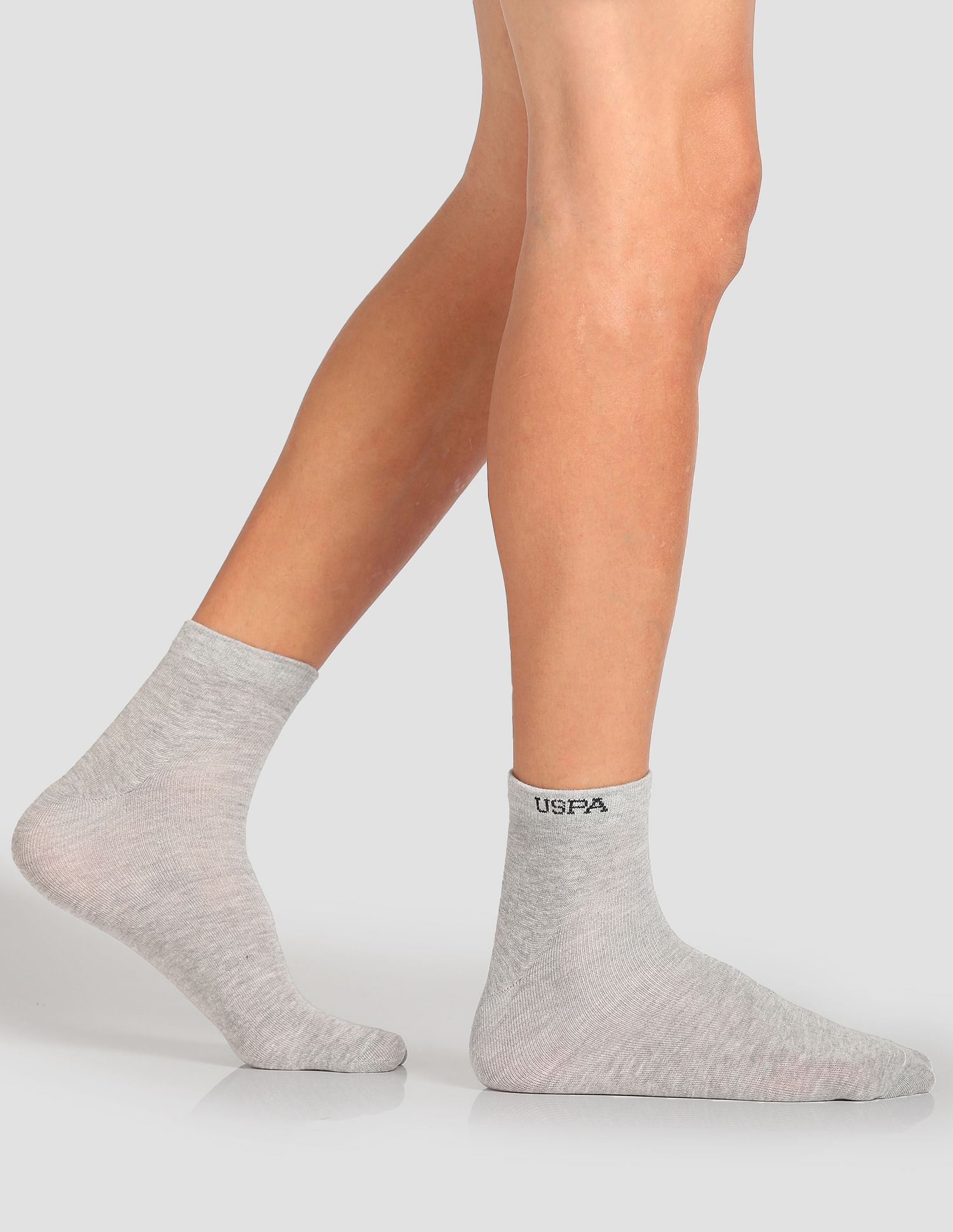 USPA Innerwear Aloe Finish Ankle Length ES002 Socks - Pack Of 3