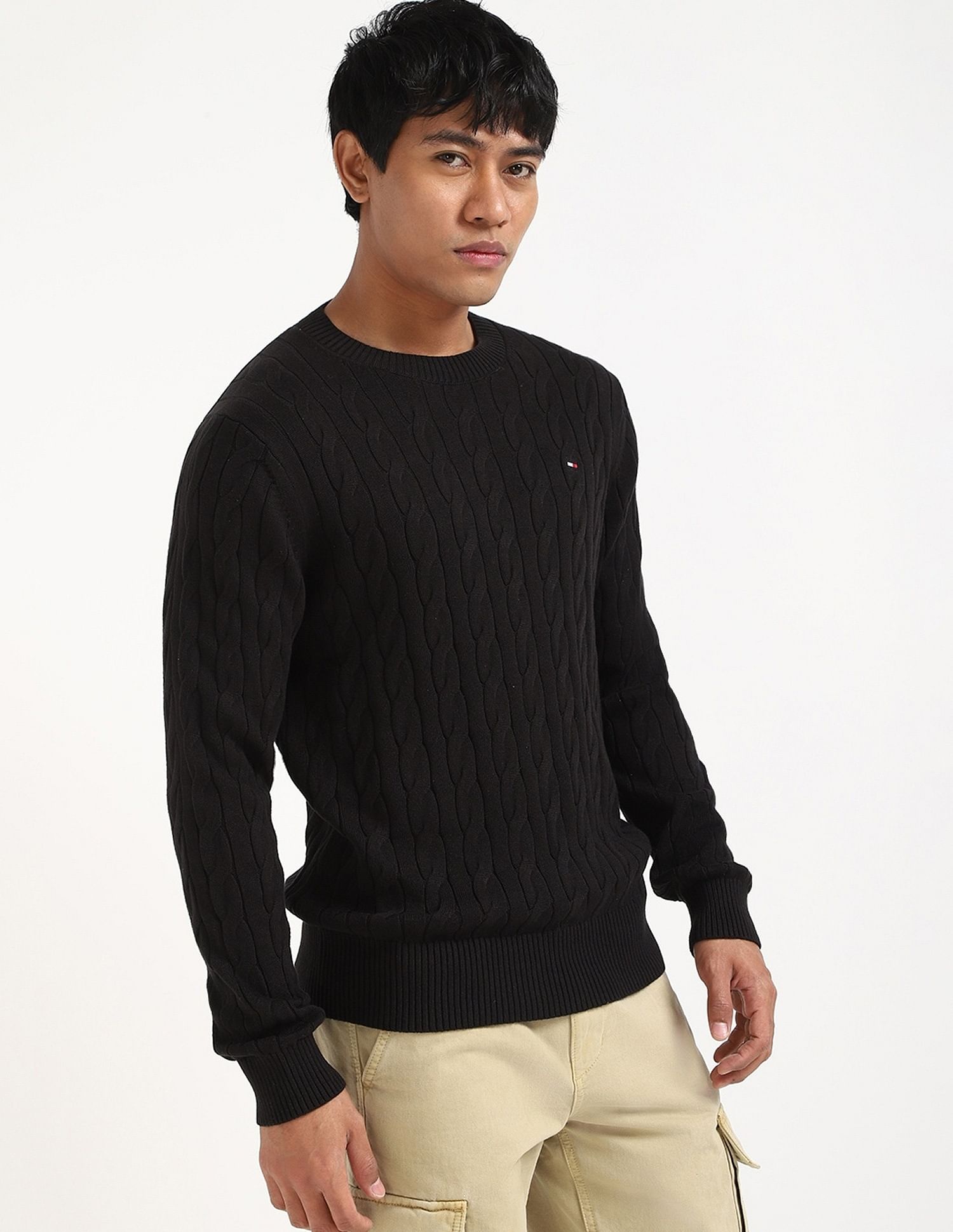 Tommy Hilfiger Cable-Knit Regular-Fit Cotton Sweater