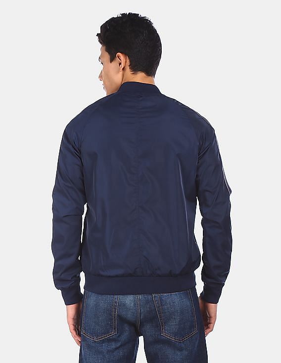 Flying Machine Raglan Sleeve Solid Bomber Jacket
