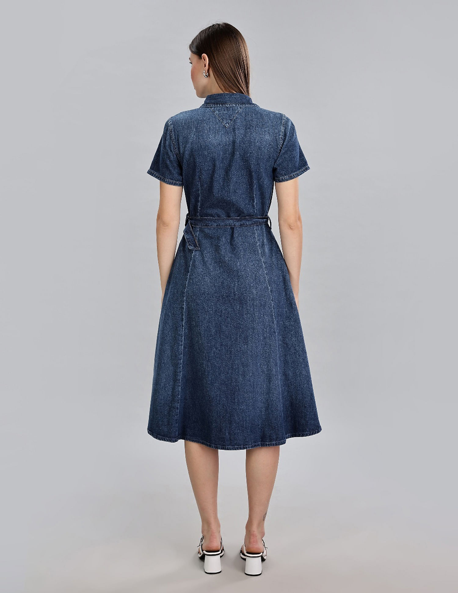 Tommy Hilfiger Cotton Spread Collar Denim Dress