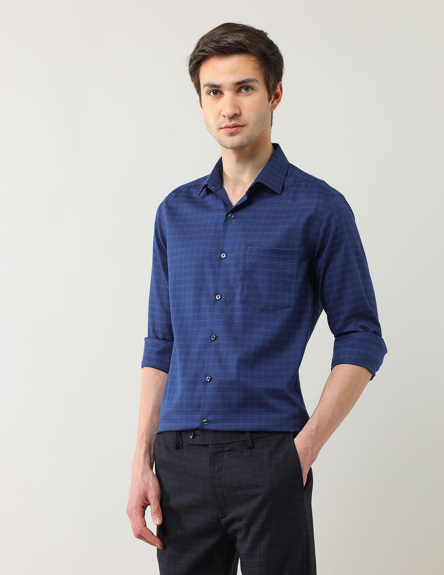 Arrow Grid Tattersall Checked Autopress Shirt