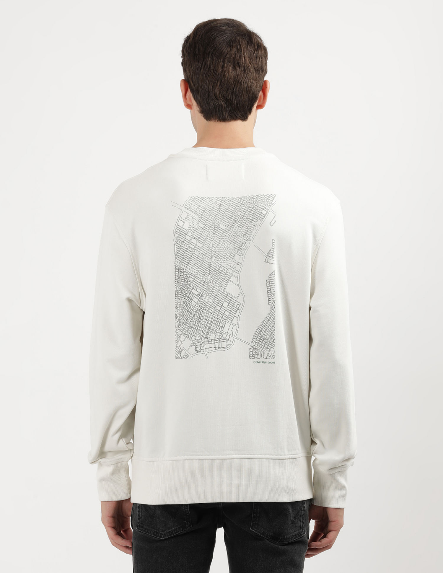Calvin Klein City Grid Map Crew Neck Sweatshirt