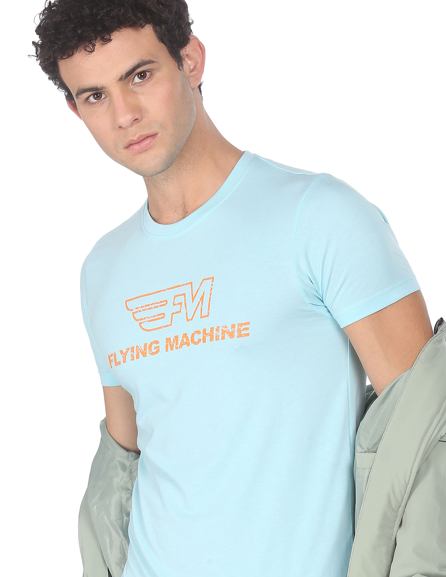 Flying Machine Crew Neck Brand Print T-Shirt