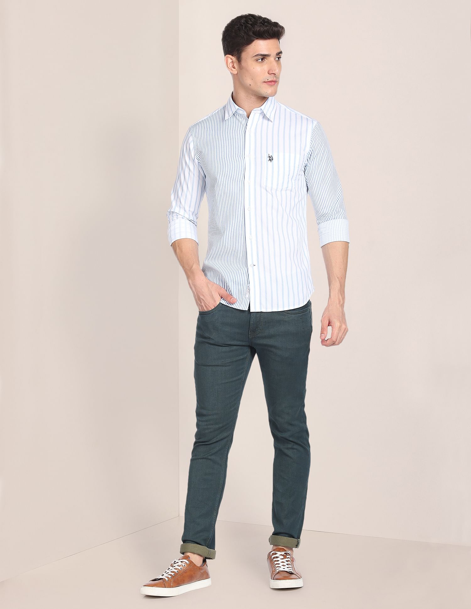 U.S. Polo Assn. Vertical Stripe Pure Cotton Shirt
