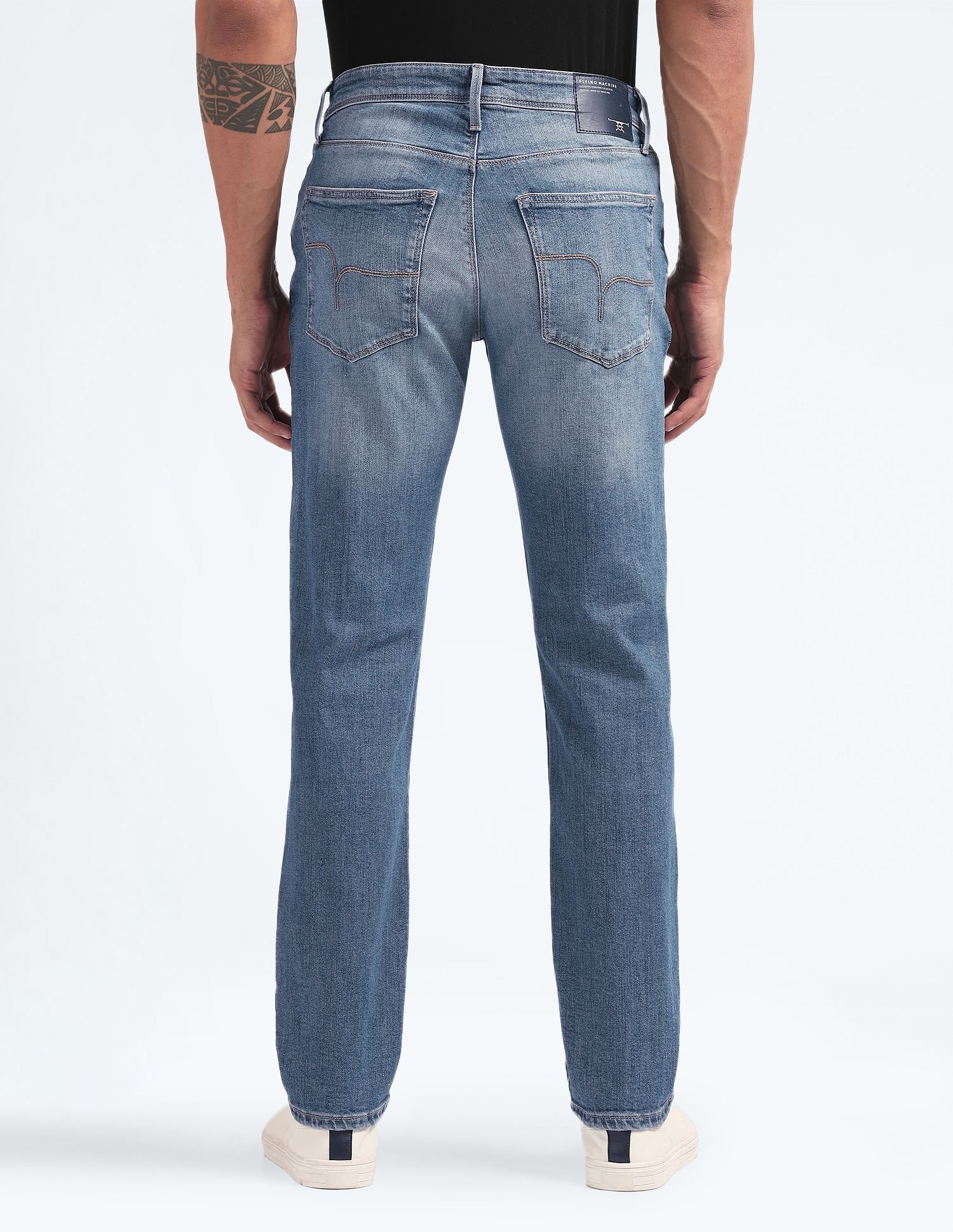 Flying Machine Freddie Slim Straight Fit Stone Wash Jeans
