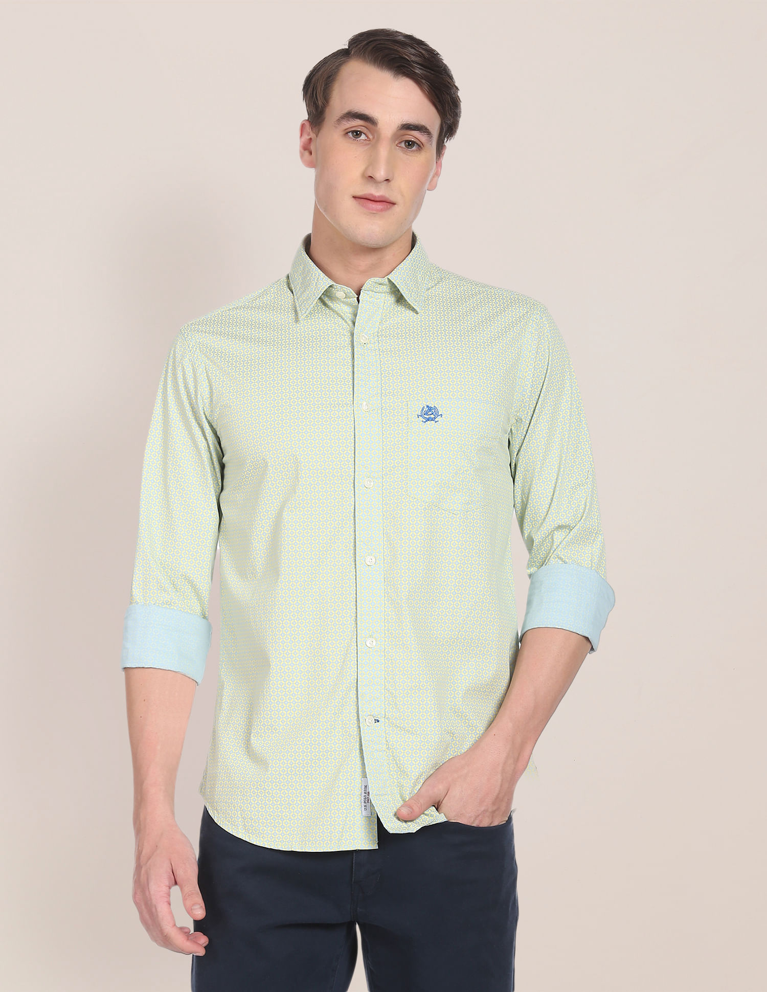 U.S. Polo Assn. Geometric Print Cotton Casual Shirt