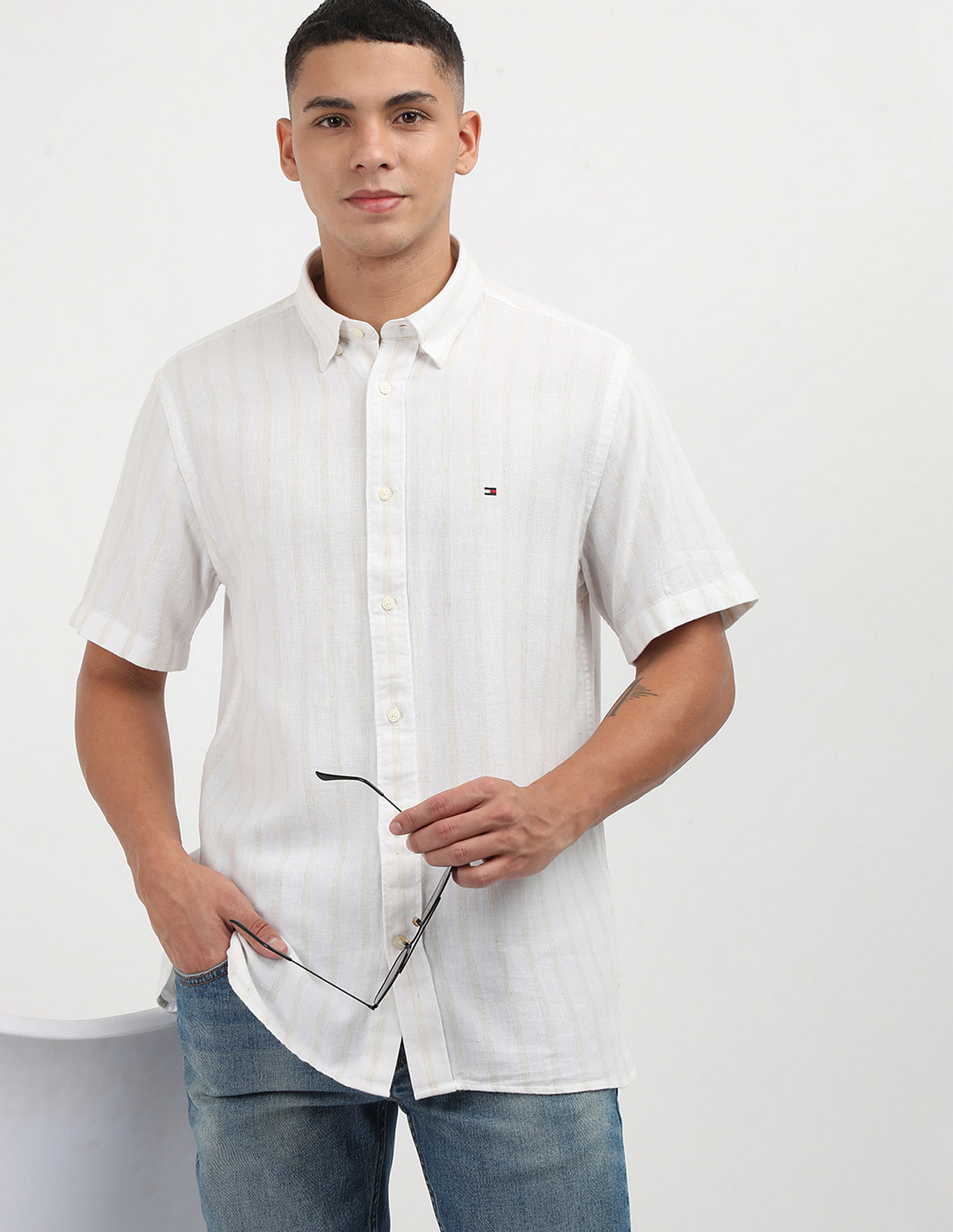 Tommy Hilfiger Textured Linen Regular Shirt