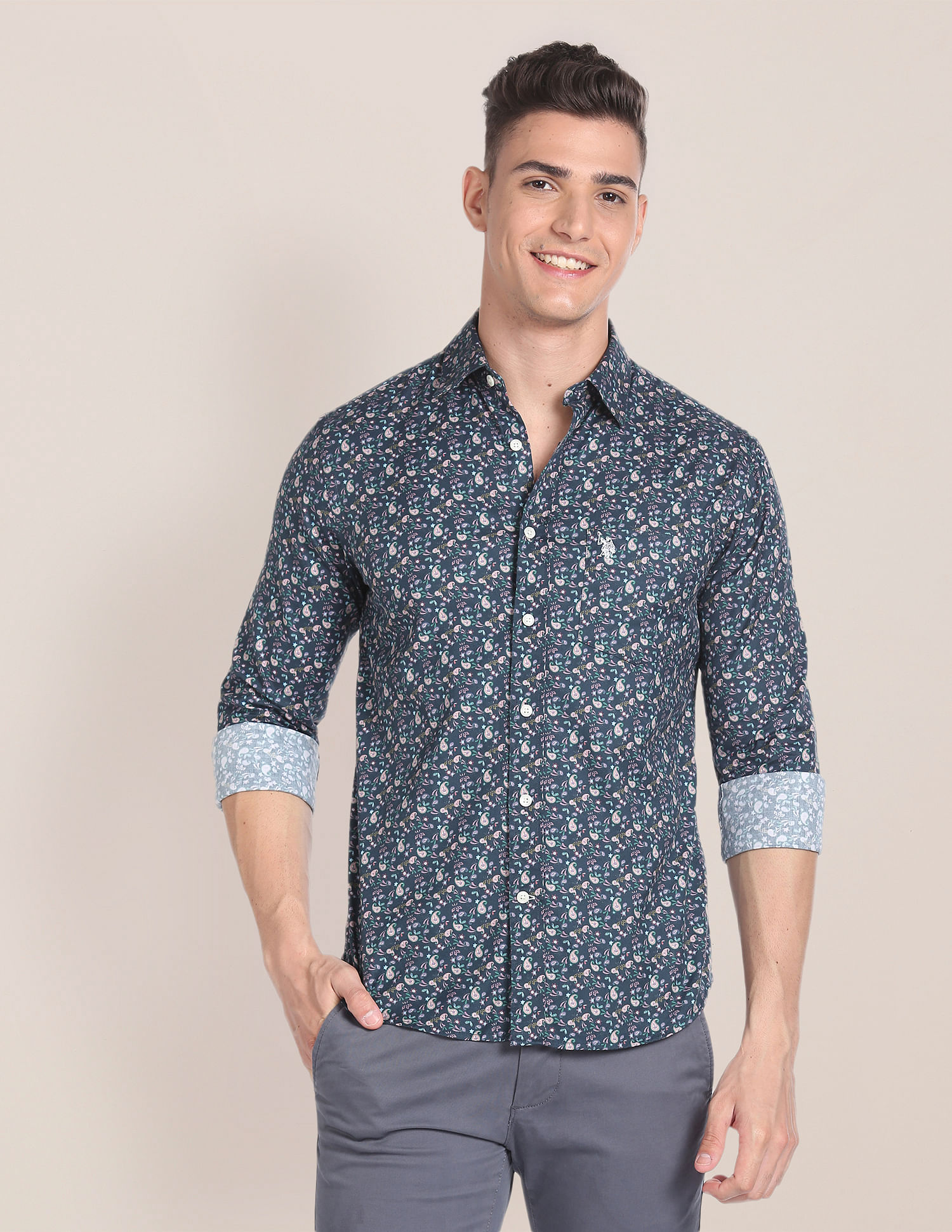 Paisley cheap collar shirt