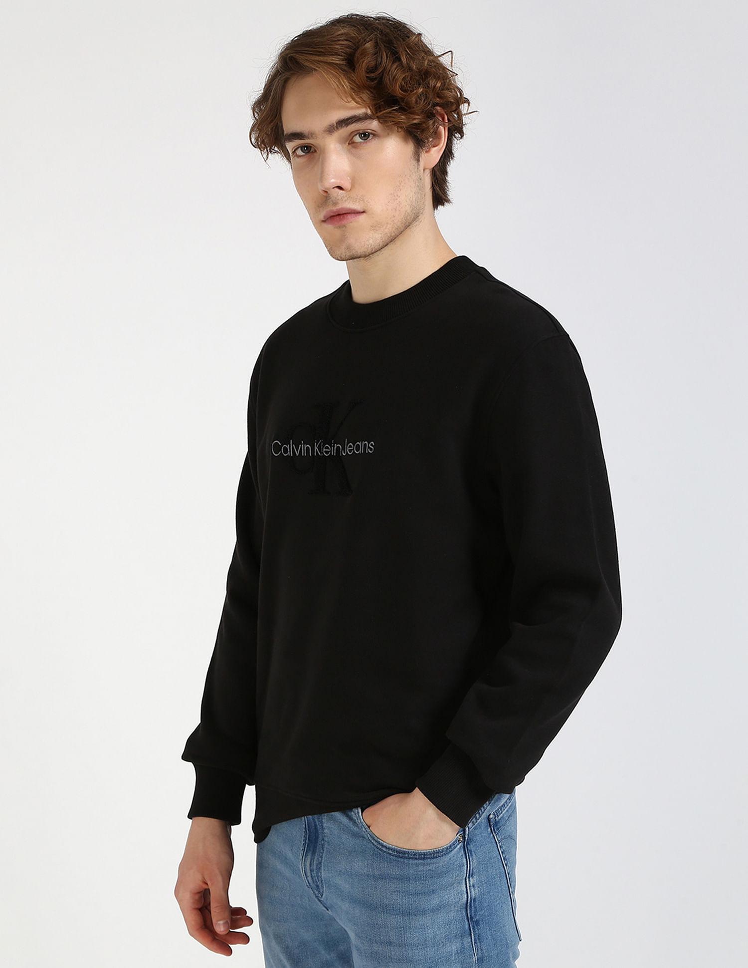 Calvin Klein Jeans Brand Printed Regular Fit Sweatshirt