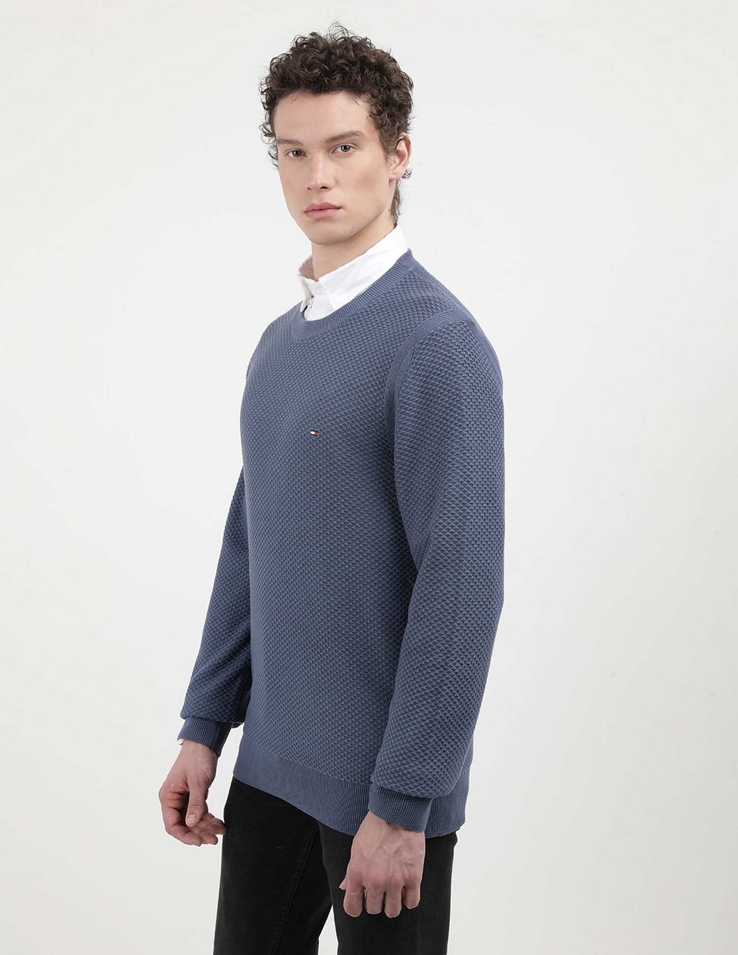 Tommy Hilfiger Oval Structure Crew Neck Sweater