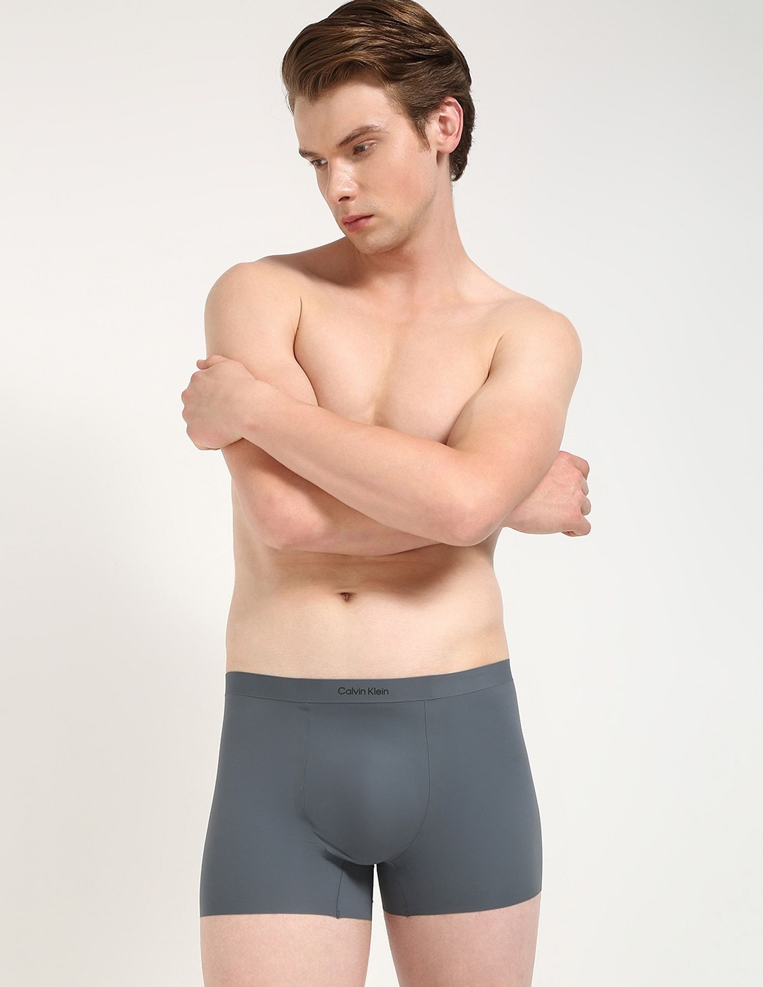 Calvin Klein Underwear Mid Rise Solid Grey Trunks
