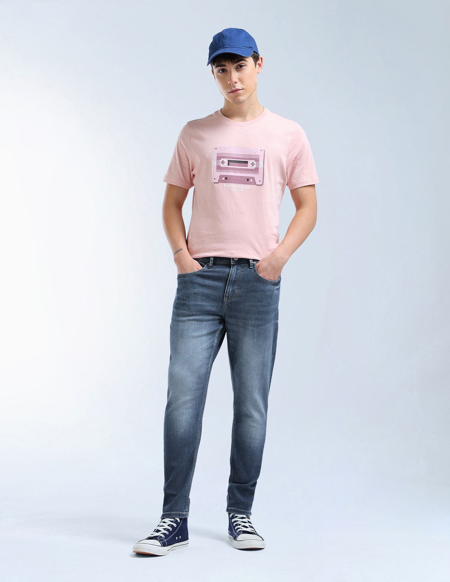 Flying Machine Mid Rise Mankle Relaxed Tapered Fit Jeans