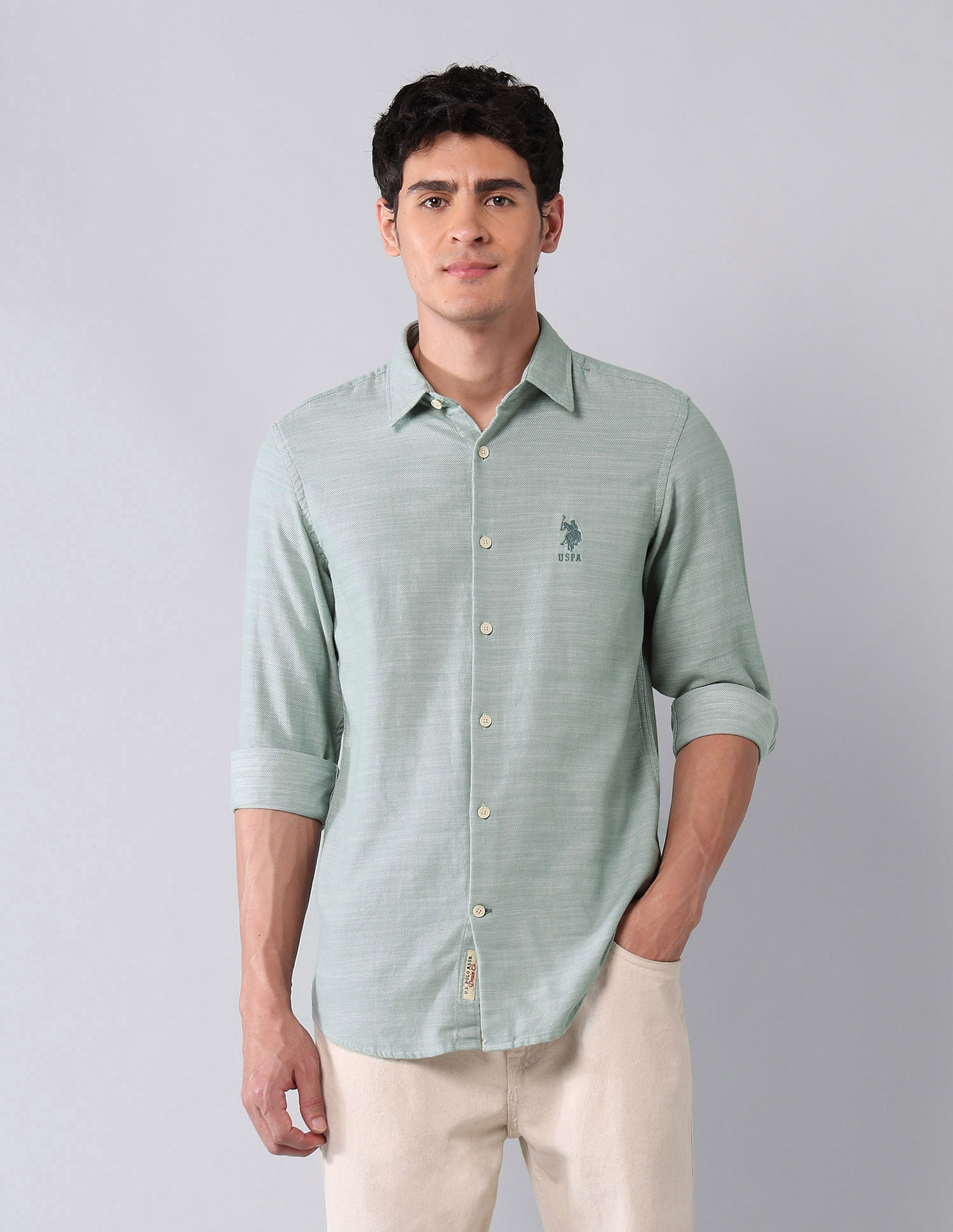 U.S. Polo Assn. Denim Co. All-Over Printed Pure Cotton Shirt