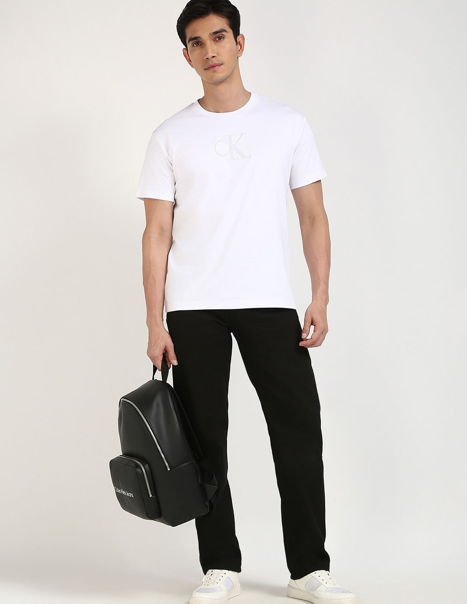 Calvin Klein Jeans Embroidered Logo Regular-Fit Cotton T Shirt