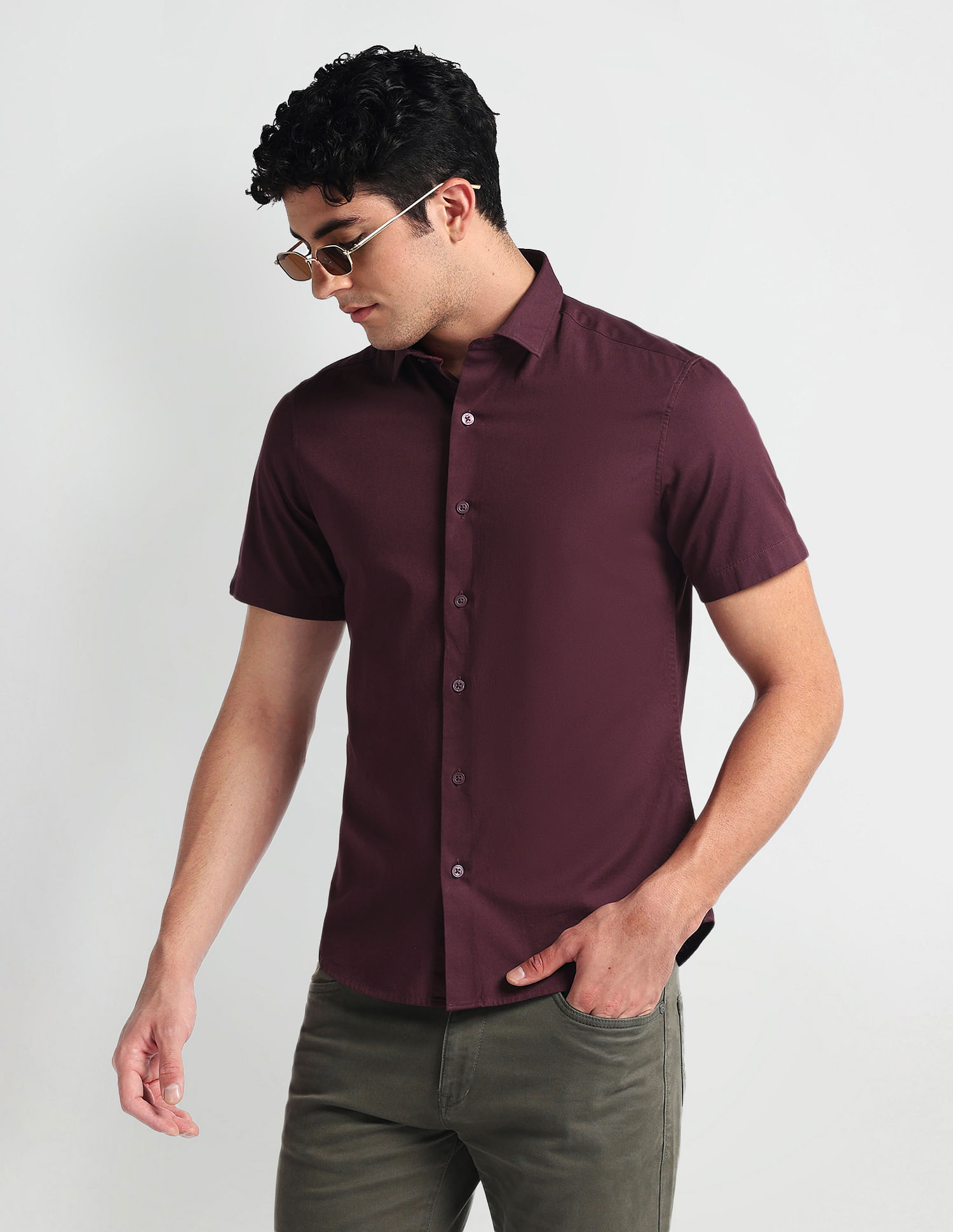 Arrow Sports Short Sleeve Super Slim Shirt