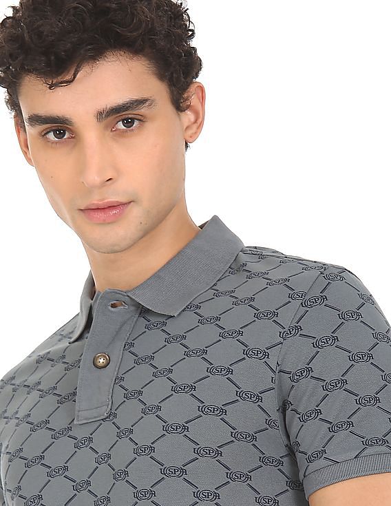 U.S. Polo Assn. Denim Co. Brand Print Cotton Polo Shirt