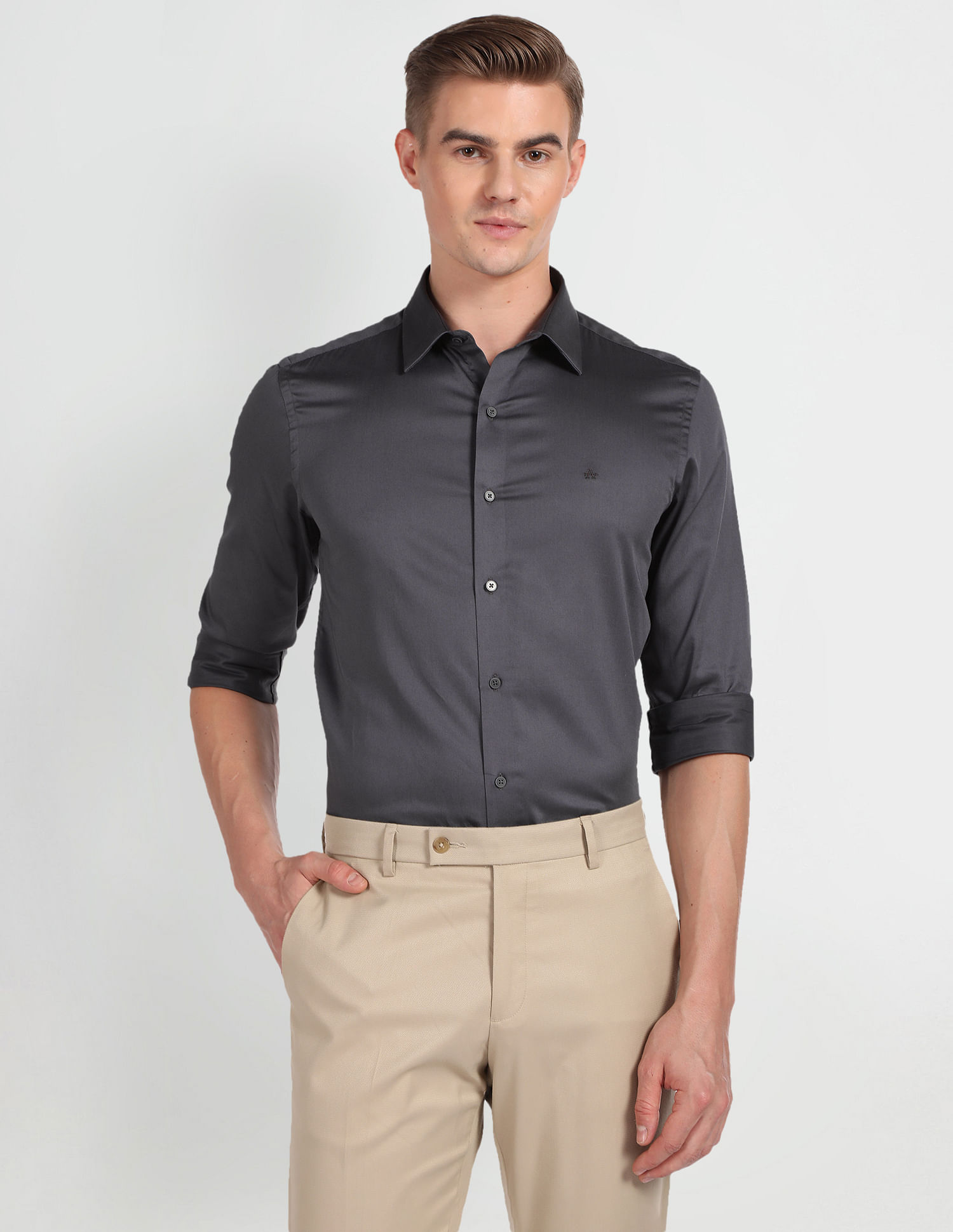 Arrow Newyork Super Slim Fit Solid Shirt