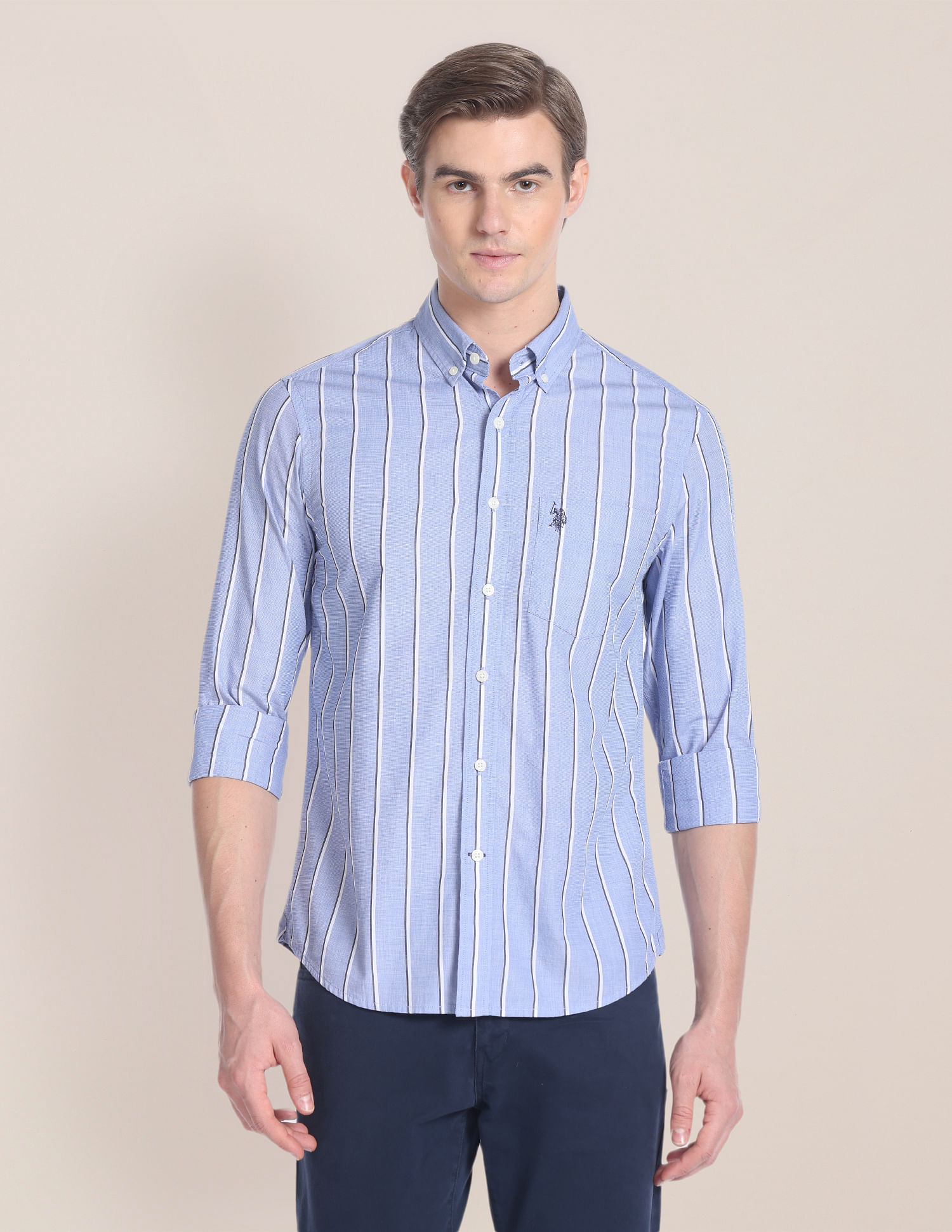 U.S. Polo Assn. Button Down Collar Vertical Stripe Shirt