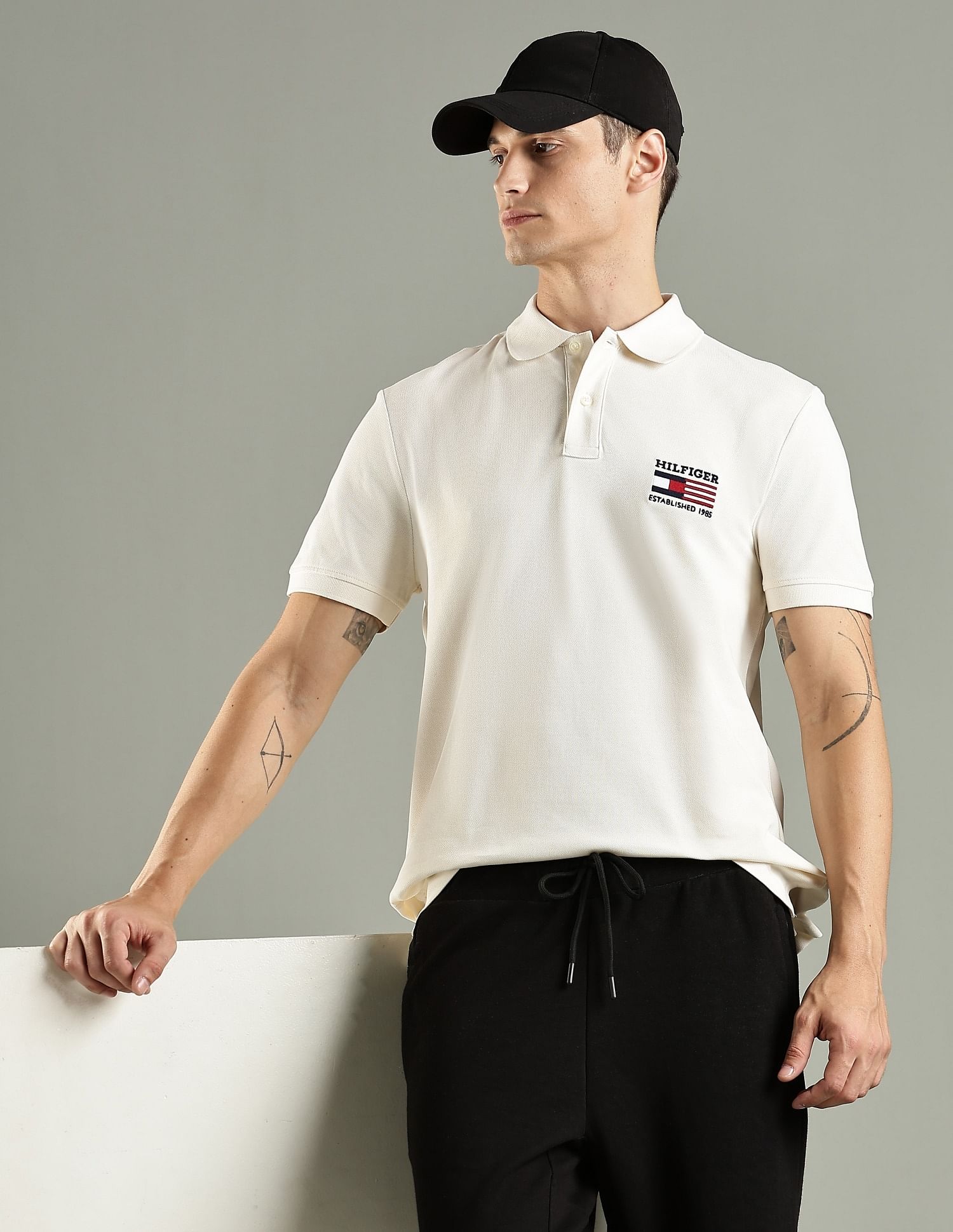 Tommy Hilfiger Solid Regular Fit Cotton Polo T-Shirt