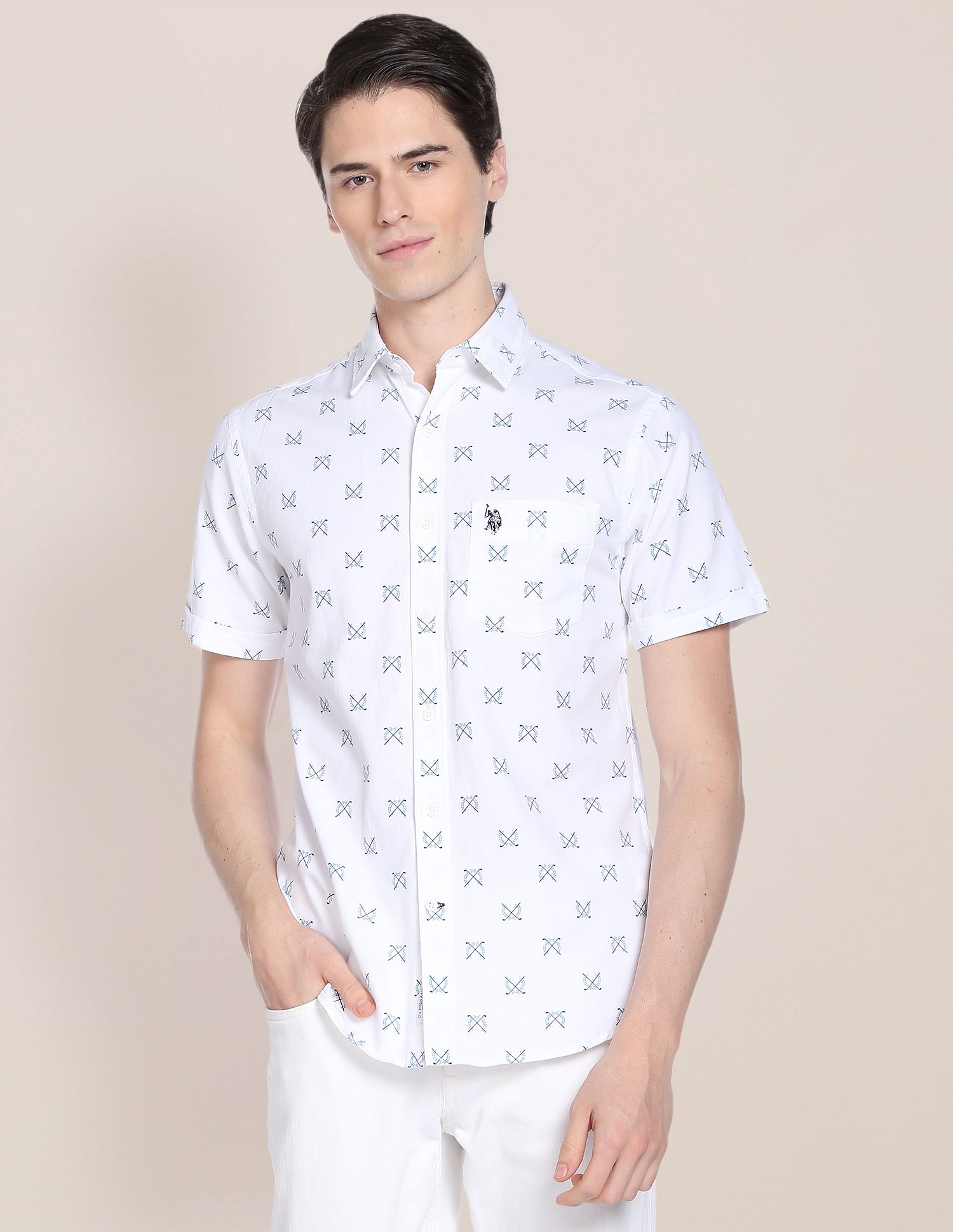 U.S. Polo Assn. Matt Print Dobby Shirt