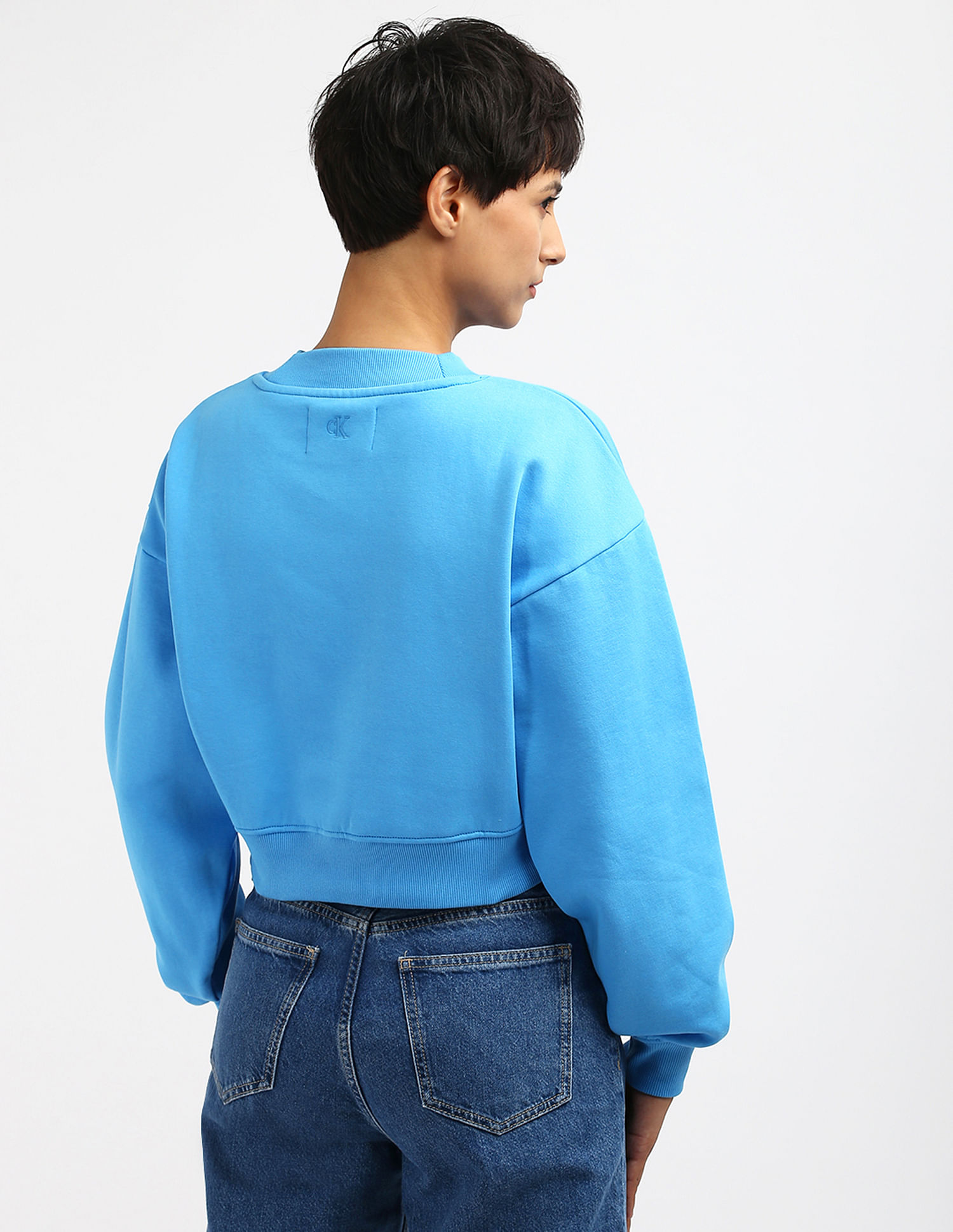 Calvin Klein Institutional Logo Mock Neck Sweatshirt