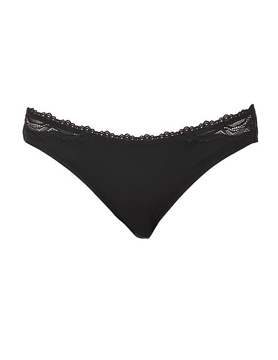 PMUYBHF Underwear Women Thong Black Womens Underwear Lace Seamless Bikini  Lace Underwear Half Back Coverage Panties 7.99