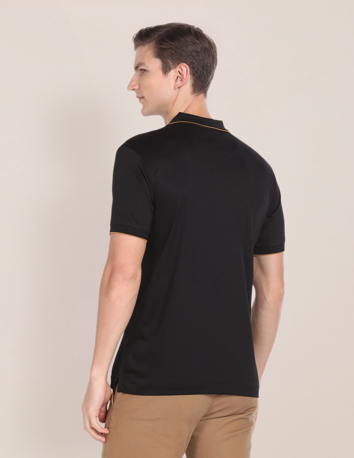 Muscle fit clearance black polo