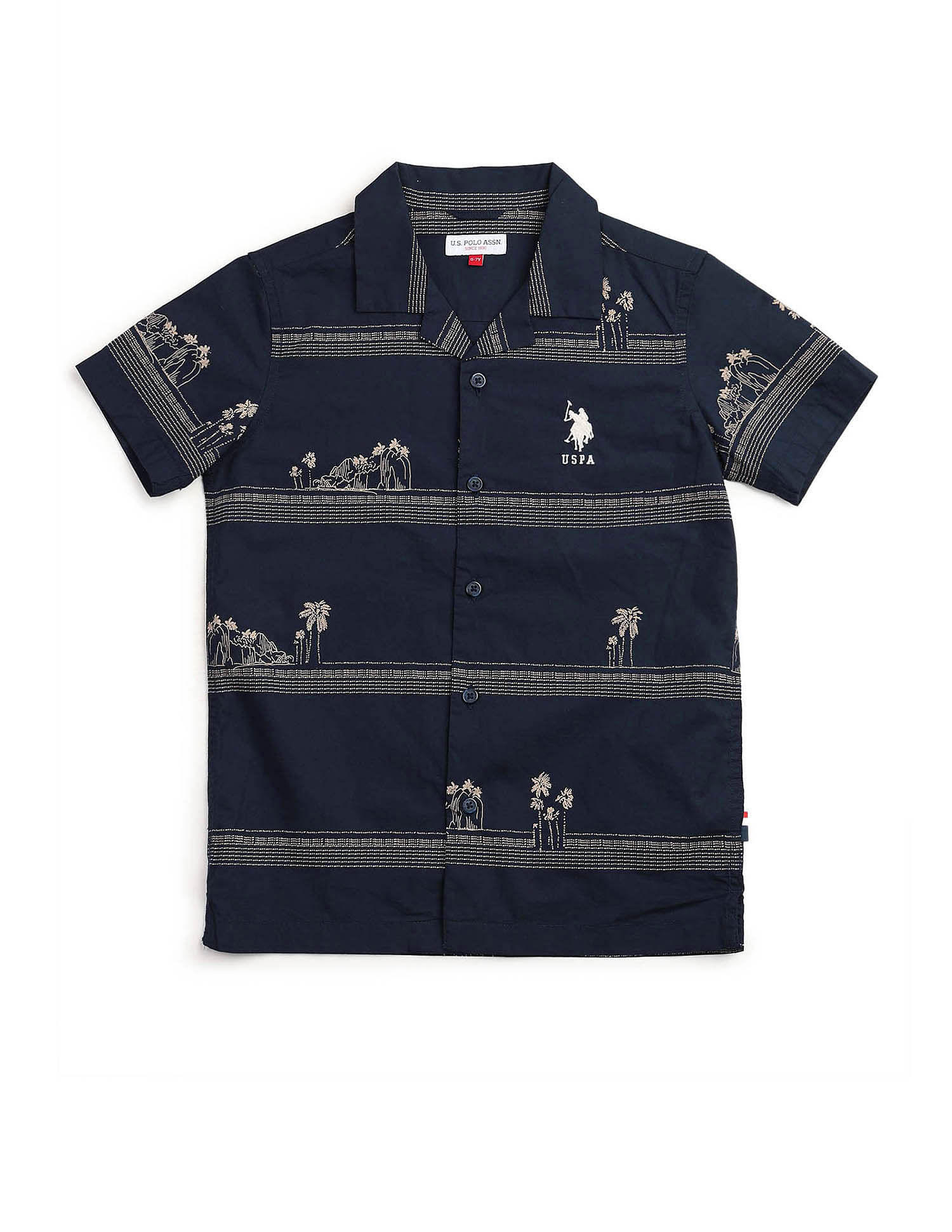 U.S. Polo Assn. Kids Boys All Over Printed Regular Fit Shirt
