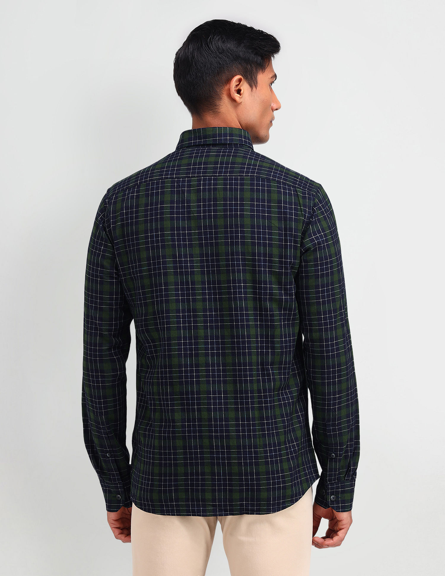 Arrow Sport Manhattan Slim Plaid Checked Shirt