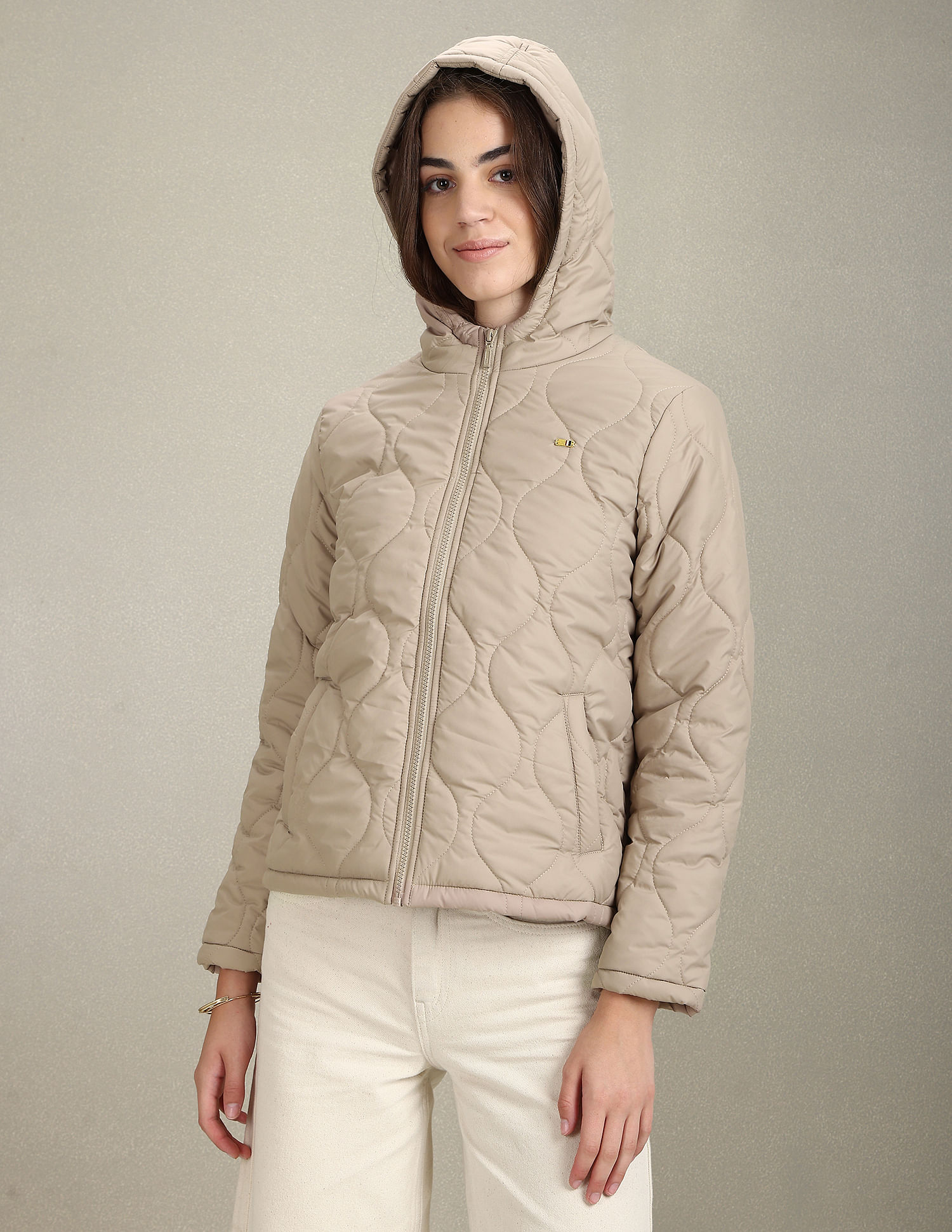 Buy U.S. Polo Assn. Women Detachable Hood Solid Cropped Jacket - NNNOW.com