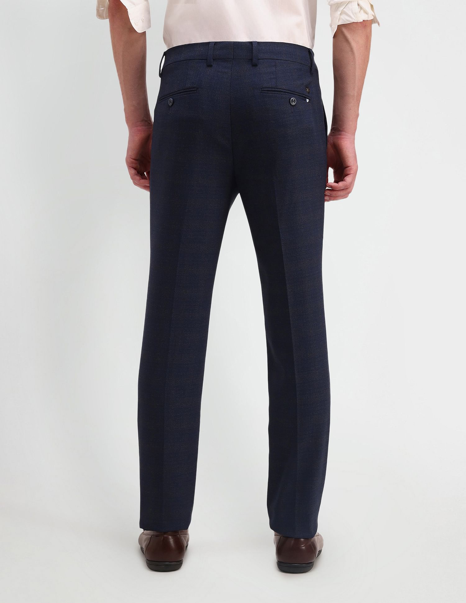 Arrow Newyork Solid Dobby Slim Fit Trousers