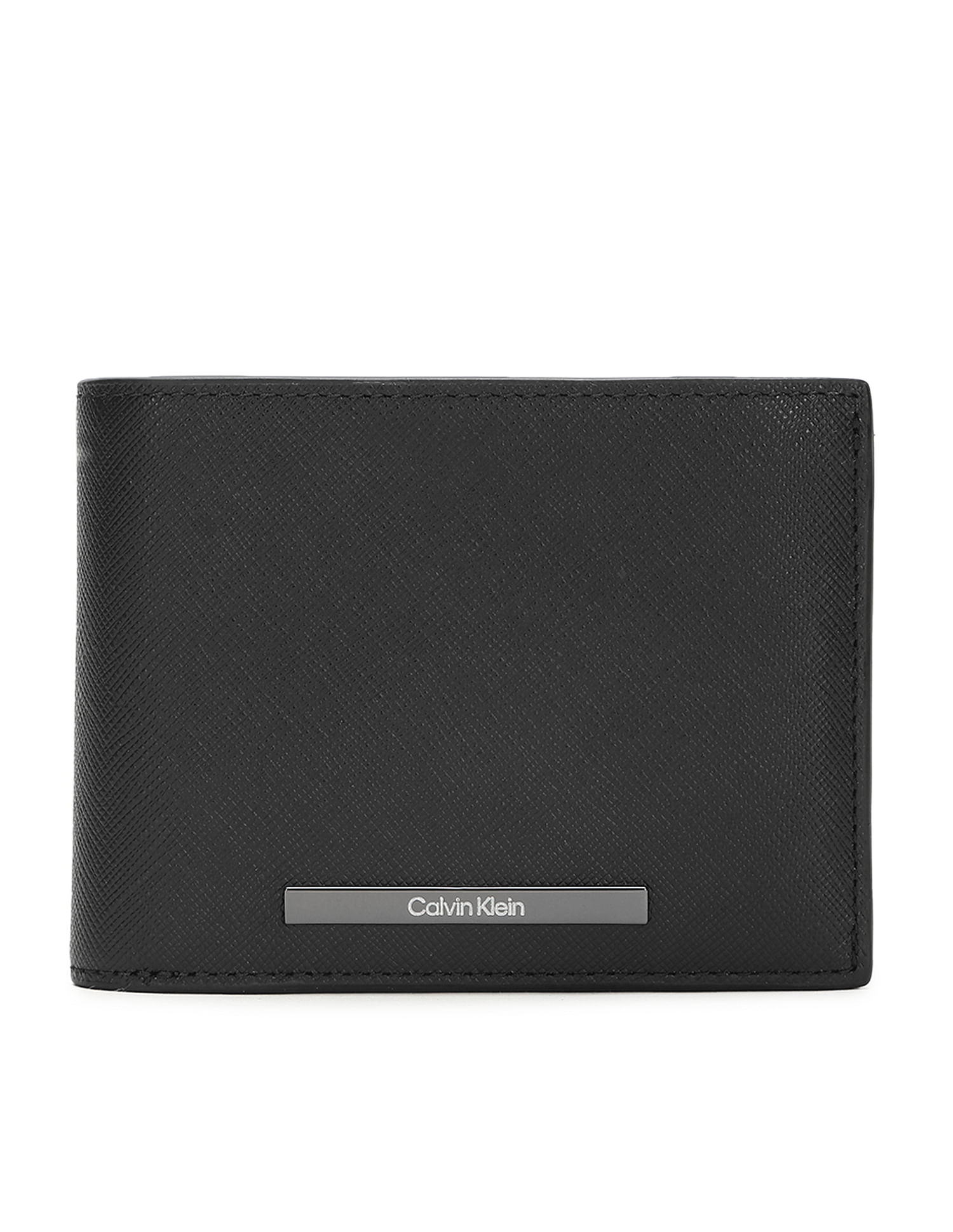 Buy Calvin Klein Jeans Modern Bar Saffiano Leather Tri Fold Wallet NNNOW