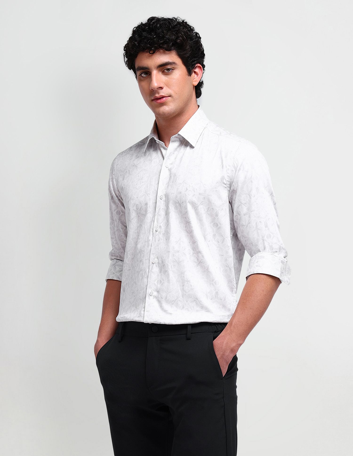 Arrow Newyork Brooklyn Fit All-over Print Printed Shirt