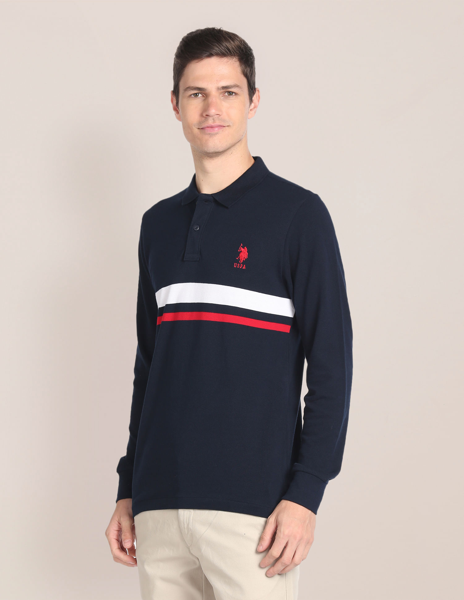 Buy Polo Long Sleeve Slim Fit Polo Shirt