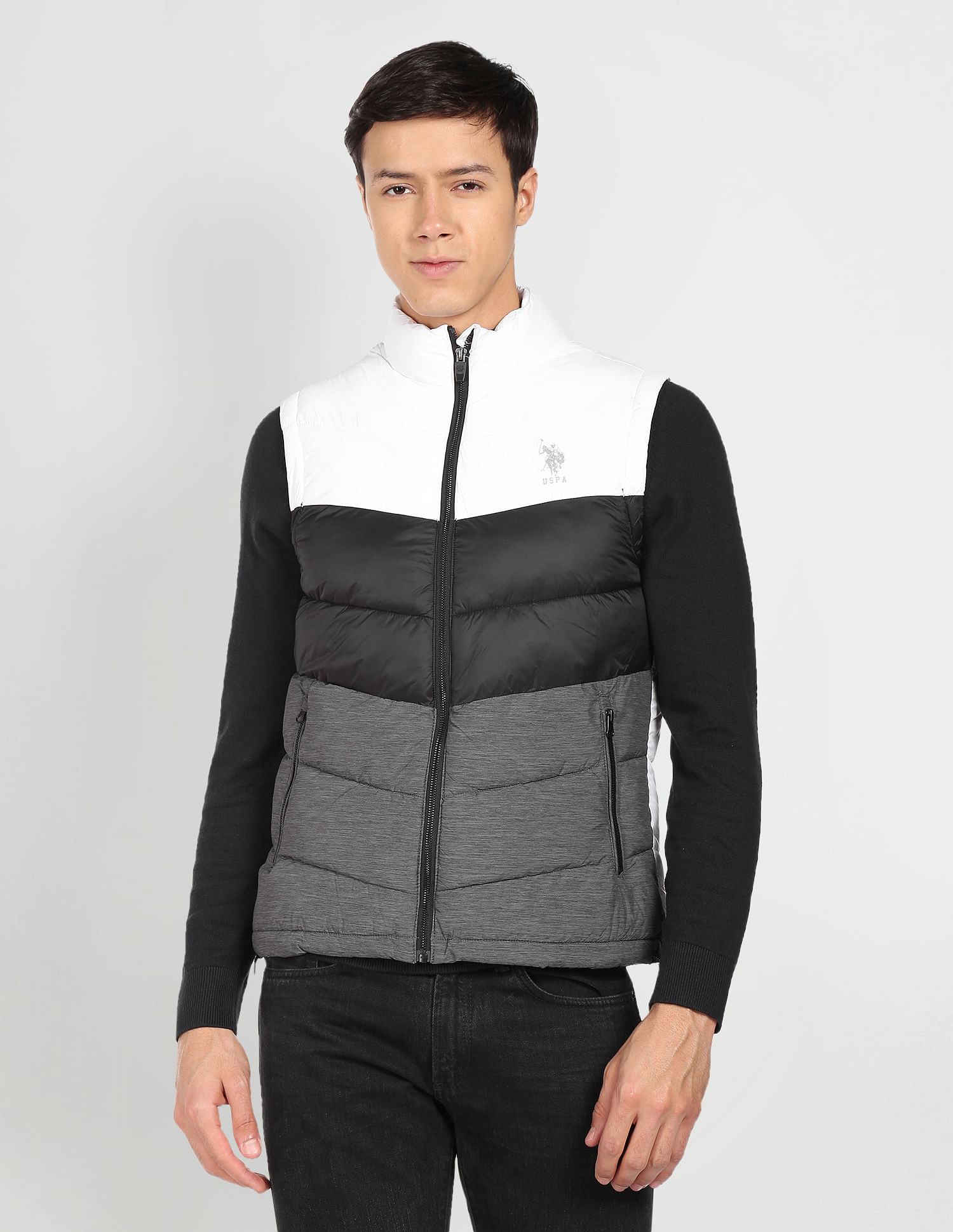 U.S. Polo Assn. Denim Co. Sleeveless Colour Block Jacket
