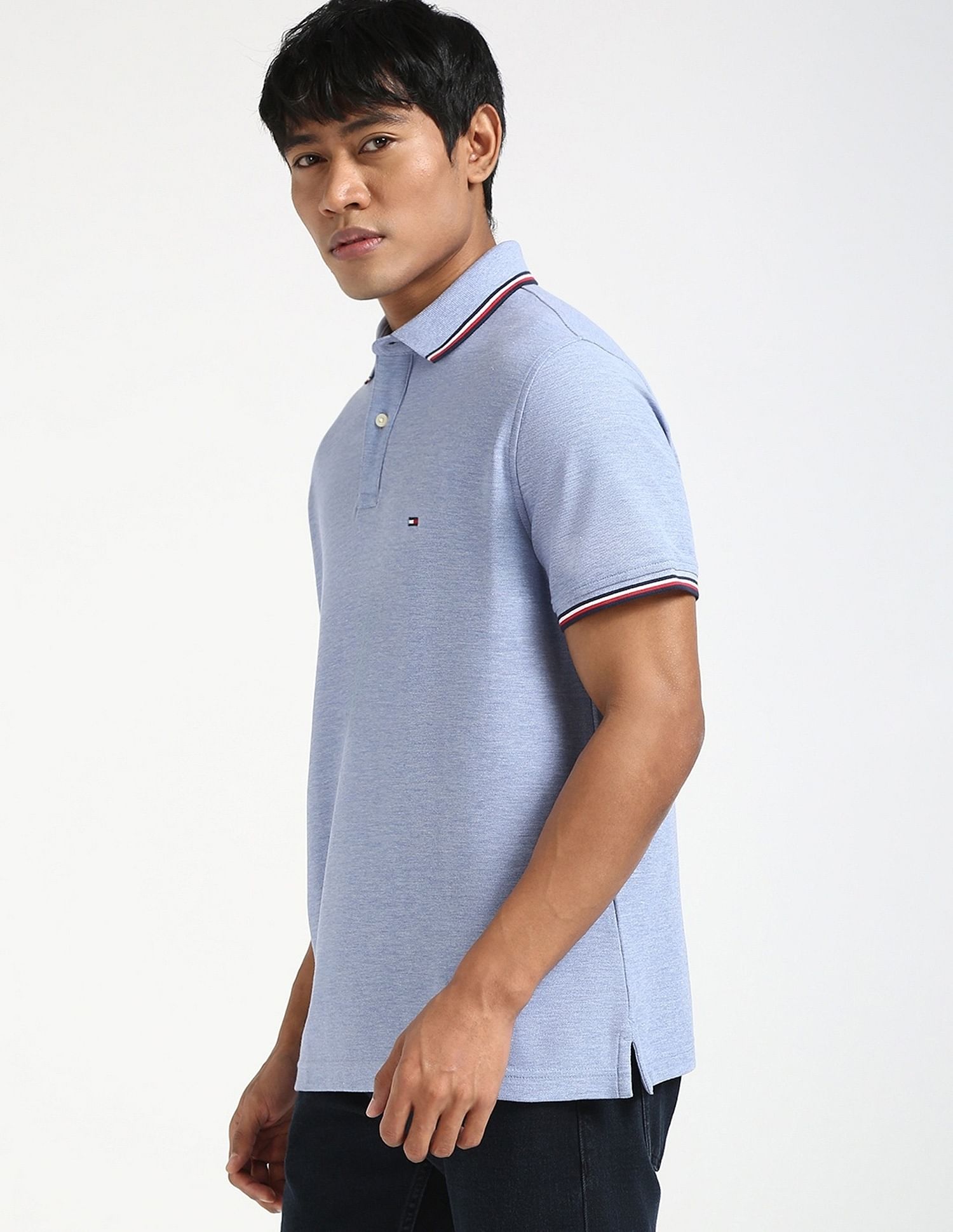 Tommy Hilfiger Solid Regular-Fit Cotton Polo Shirt