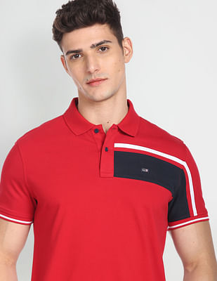 Arrow Sports Striped Collar Cotton Polo Shirt