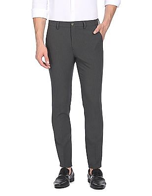 Buy BLACKBERRYS Natural Solid Cotton Blend Skinny Fit Mens Trousers |  Shoppers Stop